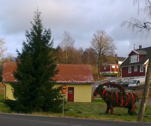 Julgran och julbock i Torestorp